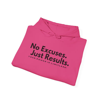 No Excuses. Just Results. Hooded Sweatshirt