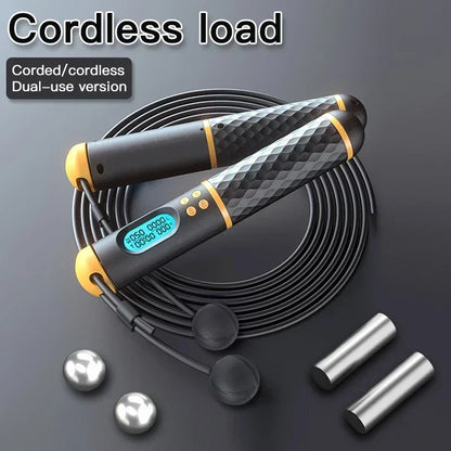 2-in-1 Skipping Rope with Digital Counter & Non-Slip Handles